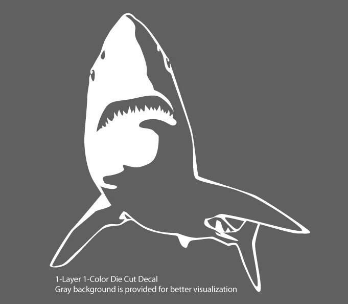 Sealife – Great White Shark 4 Jaws Die Cut Diver Outdoor Vinyl Decal Sticker