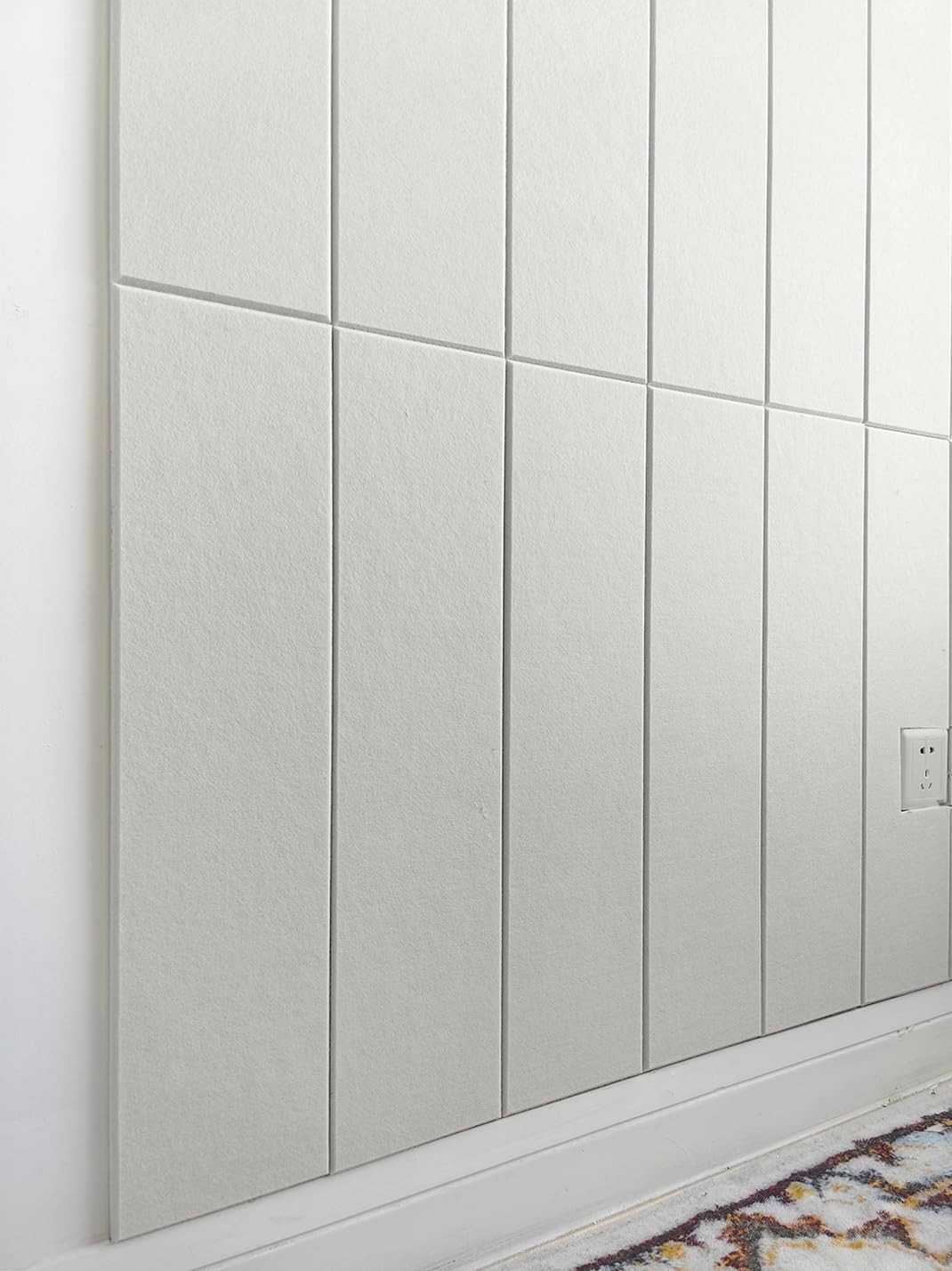 Peel and Stick Shiplap Felt Wall Panels – 24 Pack Warm White Sound Absorbing