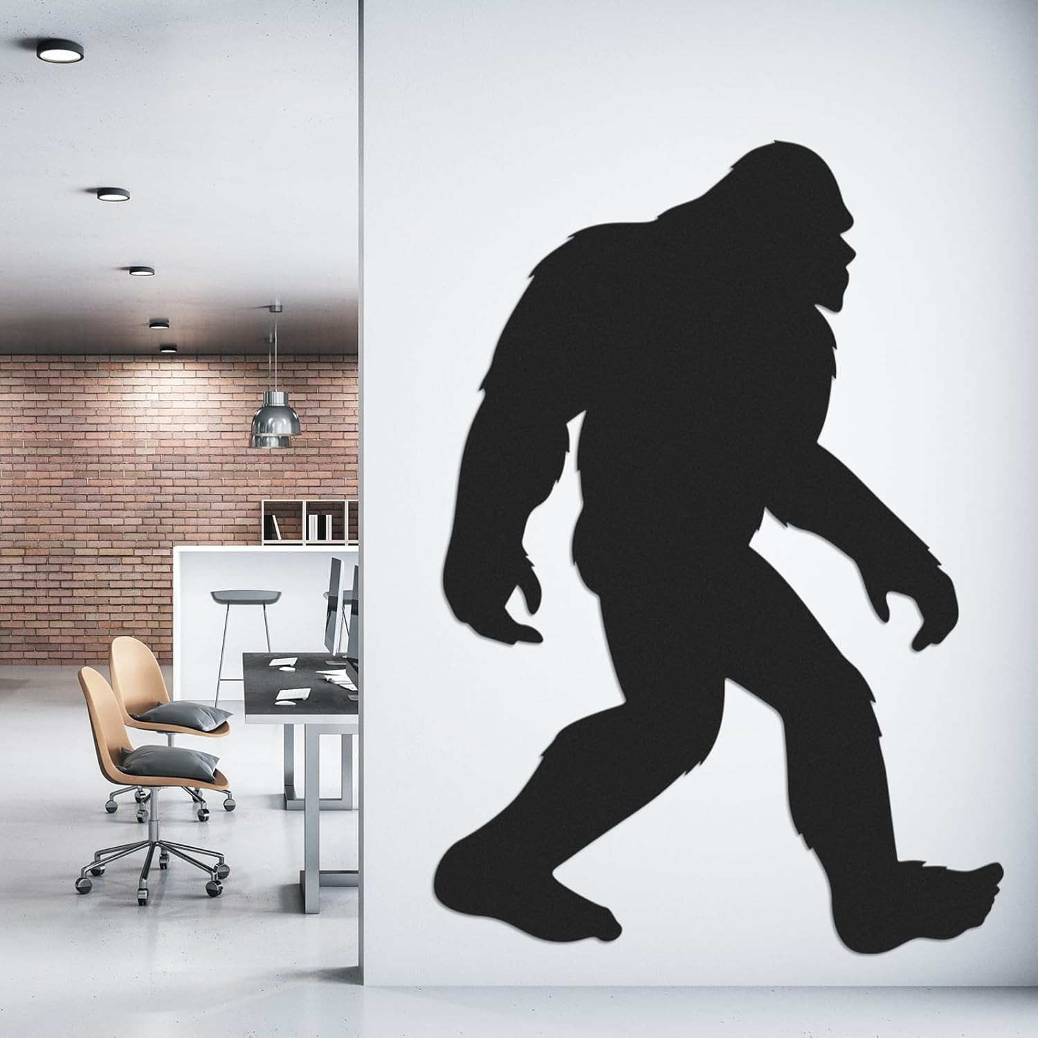 Large Bigfoot Wall Decal 60 X 42 Inch Sasquatch Big Foot Silhouette Peel and Sti