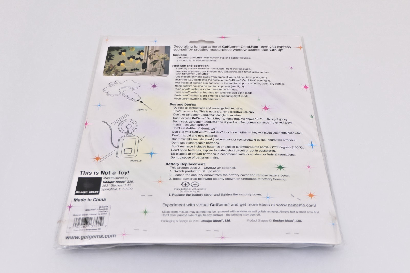 GelGems FireFlies GemLites: Window Clings that Lite up! Batteries Included