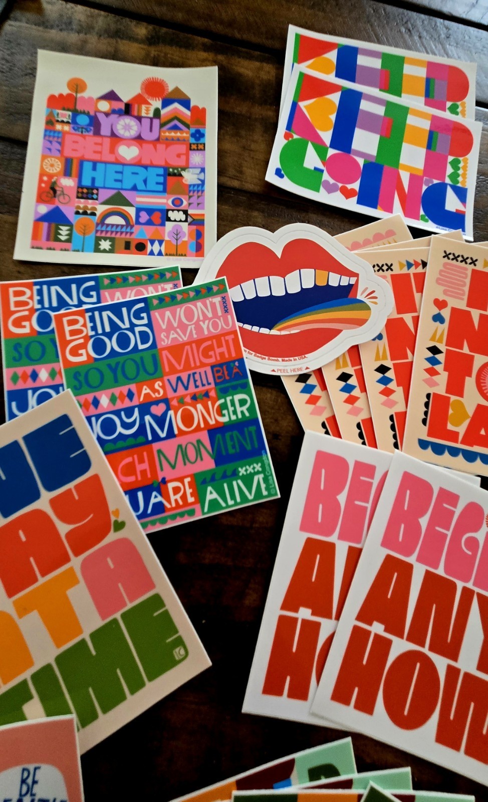 Lisa Congdon 22 Assorted Stickers Motivational Colorful New