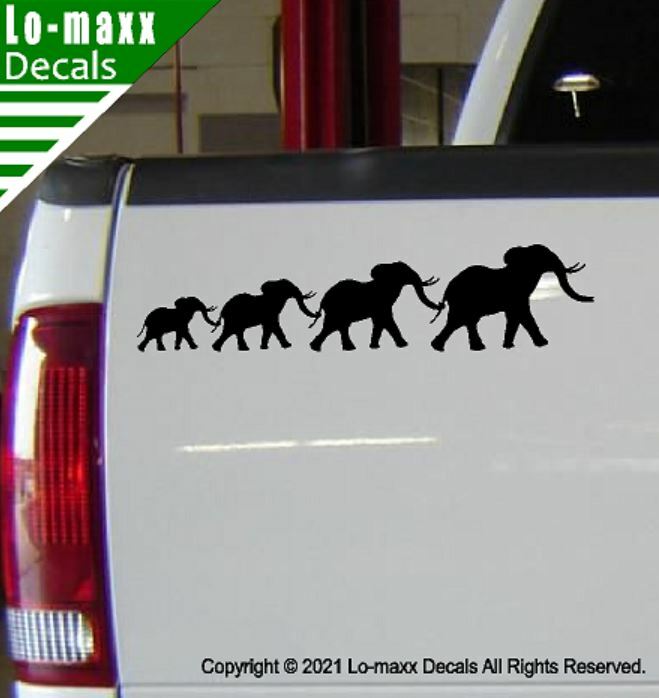 Elephant Family Daddy Momma Children Unique Durable Die Cut Vinyl Decal Art