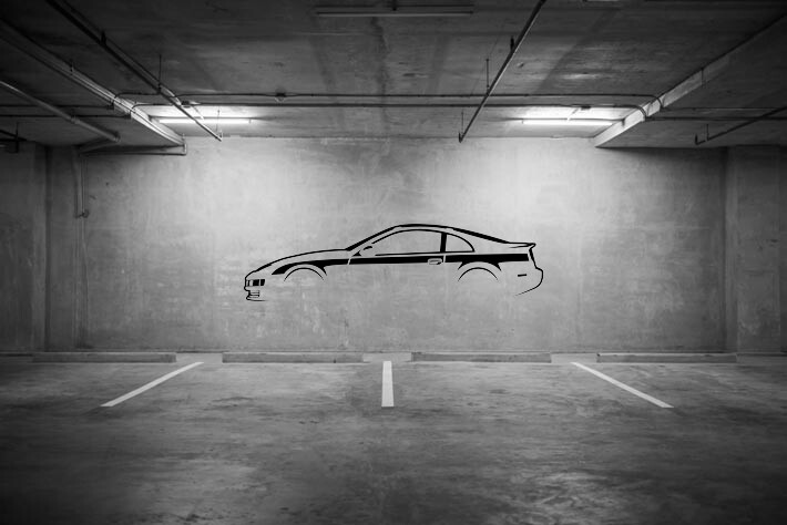 Silhouette of a Z32 300ZX Garage Art Wall Decals
