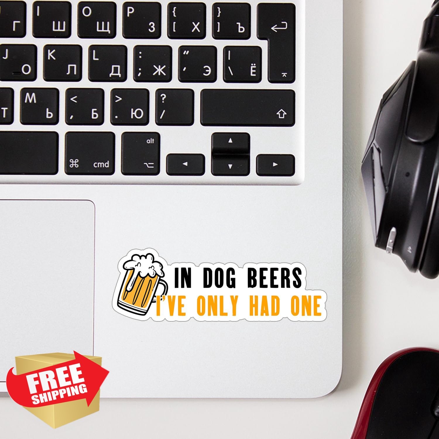 in Dog Beers 3×1" Funny Sarcastic Beer Dog Lover Vinyl Sticker
