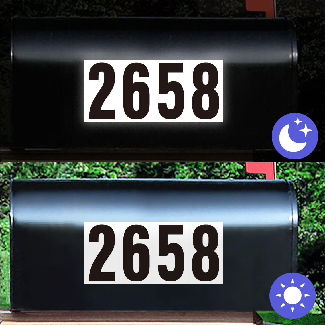3 Inch Adhesive Numbers for Mailbox, Vinyl Reflective Stickers, Self-Adhesive De