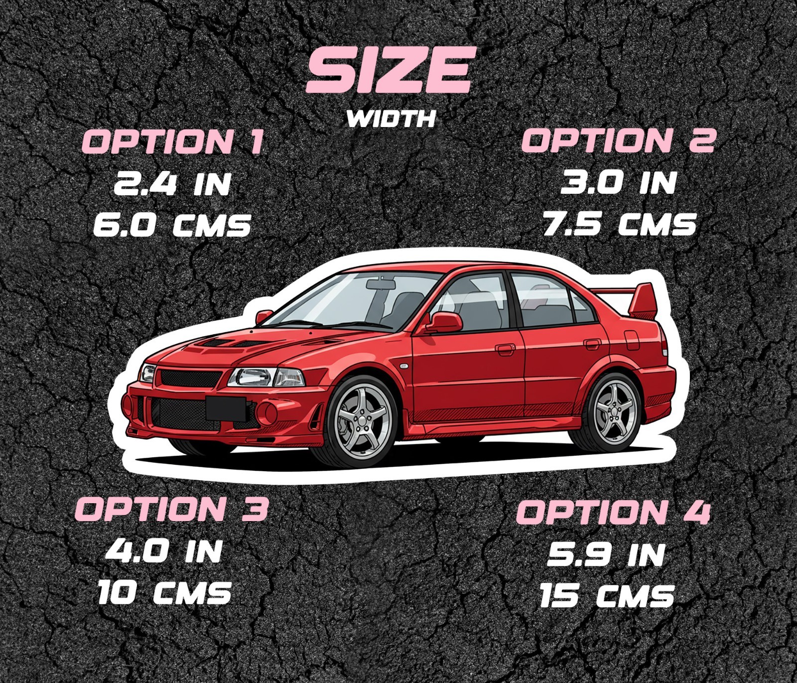 Mitsubishi Lancer Evolution VI Car Profile Sticker Laptop, Phone, Book, Window