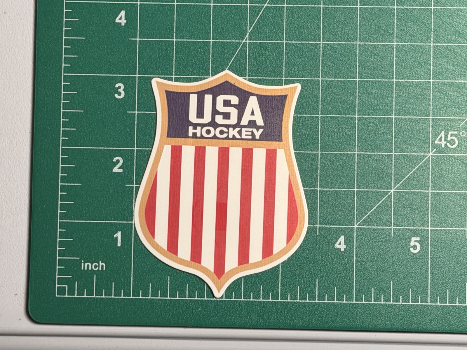 Team USA Hockey Shield/Crest – Laminated Vinyl Sticker – 3"x2.5" W/“hockey”
