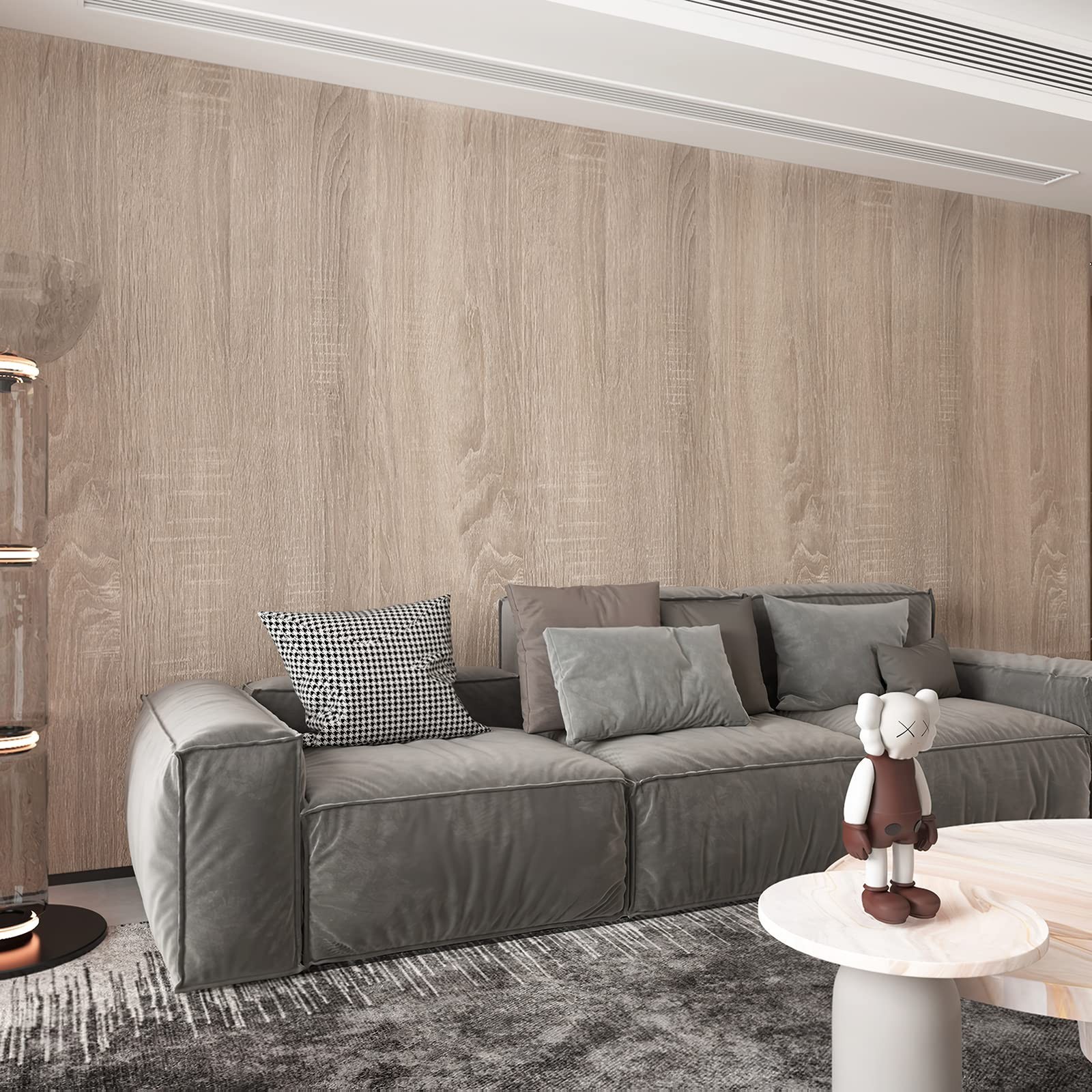 Gray Brown Wood Grain Contact Paper Waterproof Faux Wood Wallpaper Peel and S…
