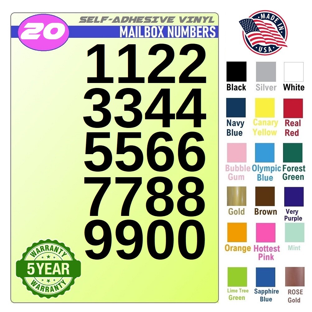 20 Mailbox,Car, Doors, Toolbox,Lockers,Window,bike, Decal Sticker Numbers [Arimo