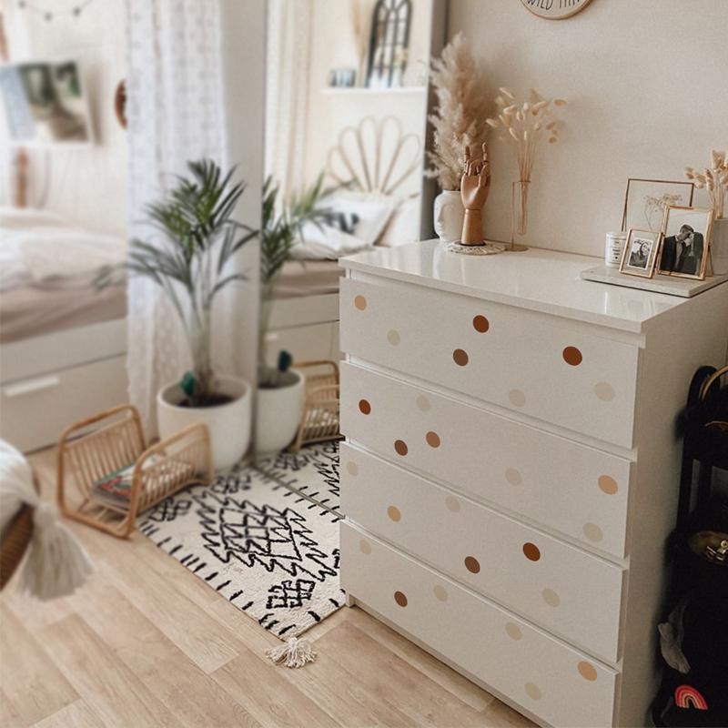 Boho Polka Dot Wall Stickers – Kids Nursery Vintage Decor for Boys & Girls Room
