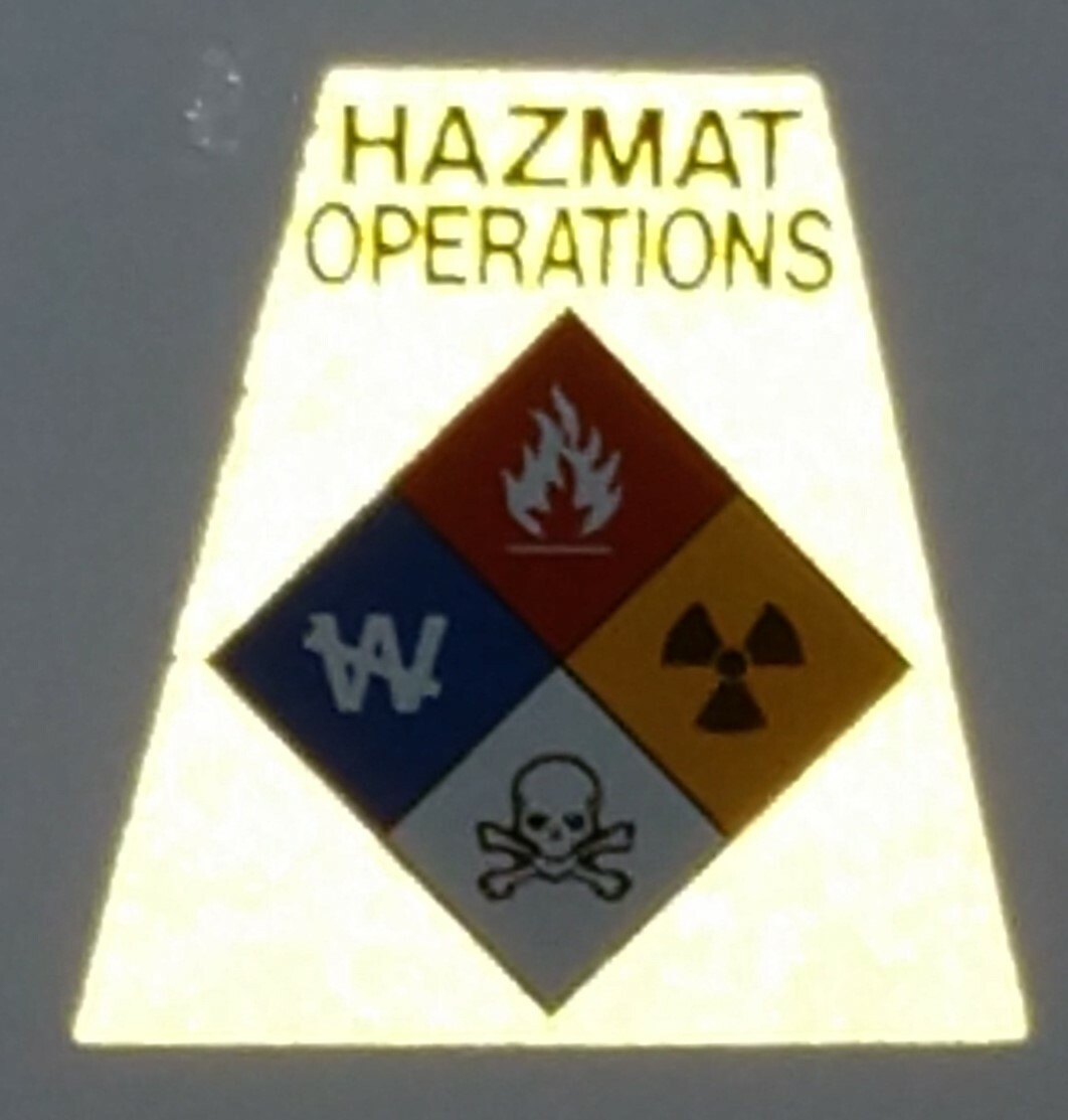 Reflective Fluorescent Yellow HAZMAT Tetrahedron Fire Helmet Decal You Pick
