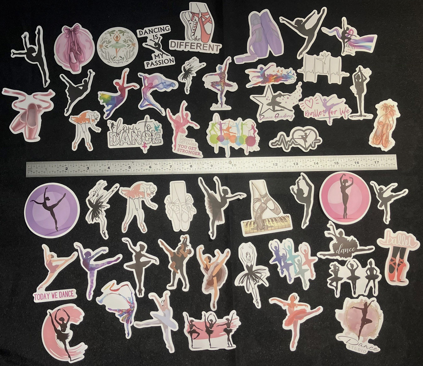 LOT OF 50 PCS BALLET dance lover dancing dancer ballerina Vinyl Sticker flakes