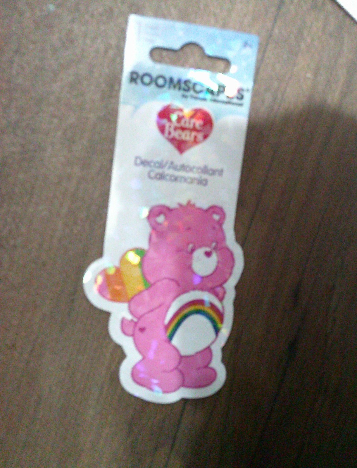 NEW CARE BEARS PINK CHEER BEAR rainbow decal sticker
