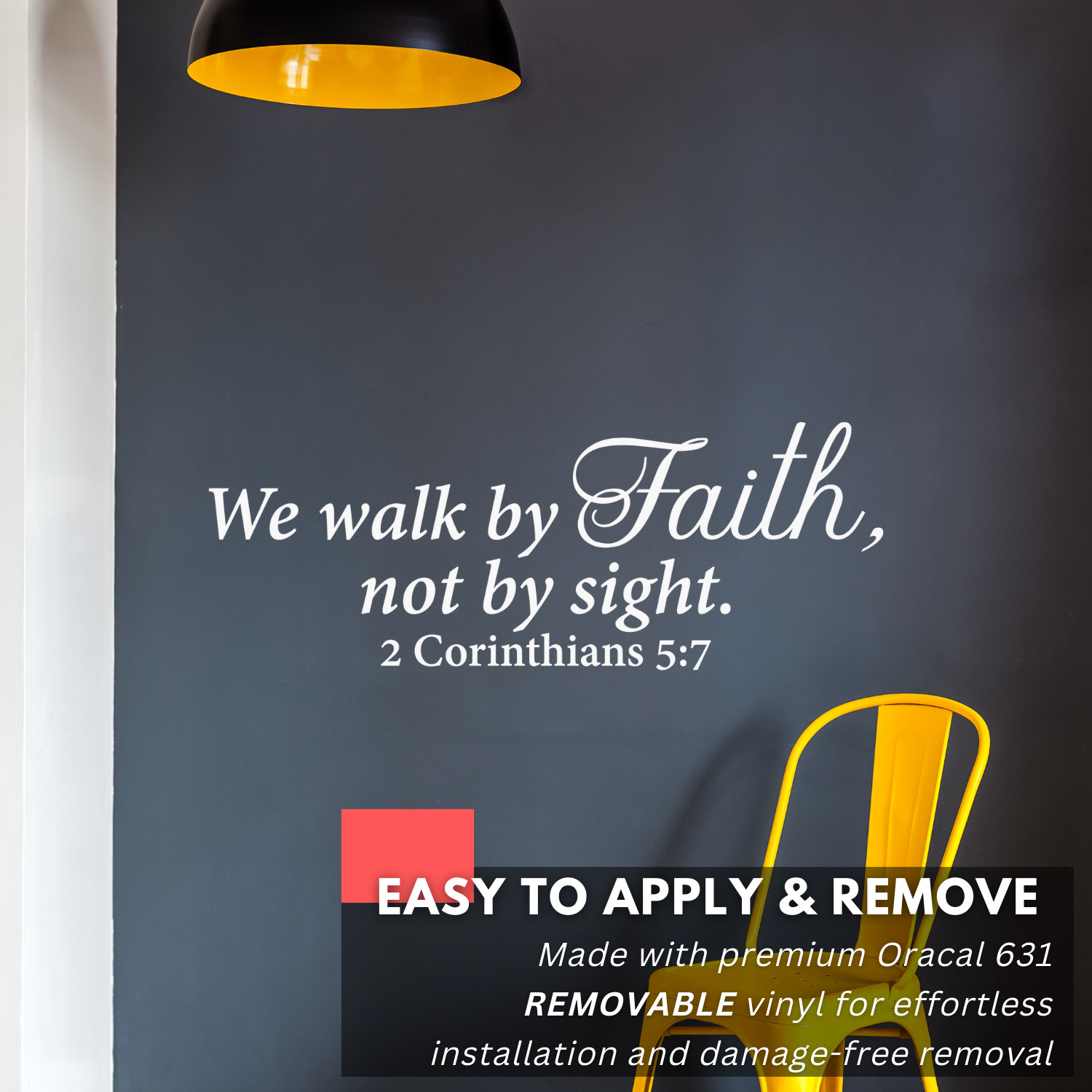 We Walk by Faith Inspirational Religious Bible Wall Decal Sticker Vinyl Quote