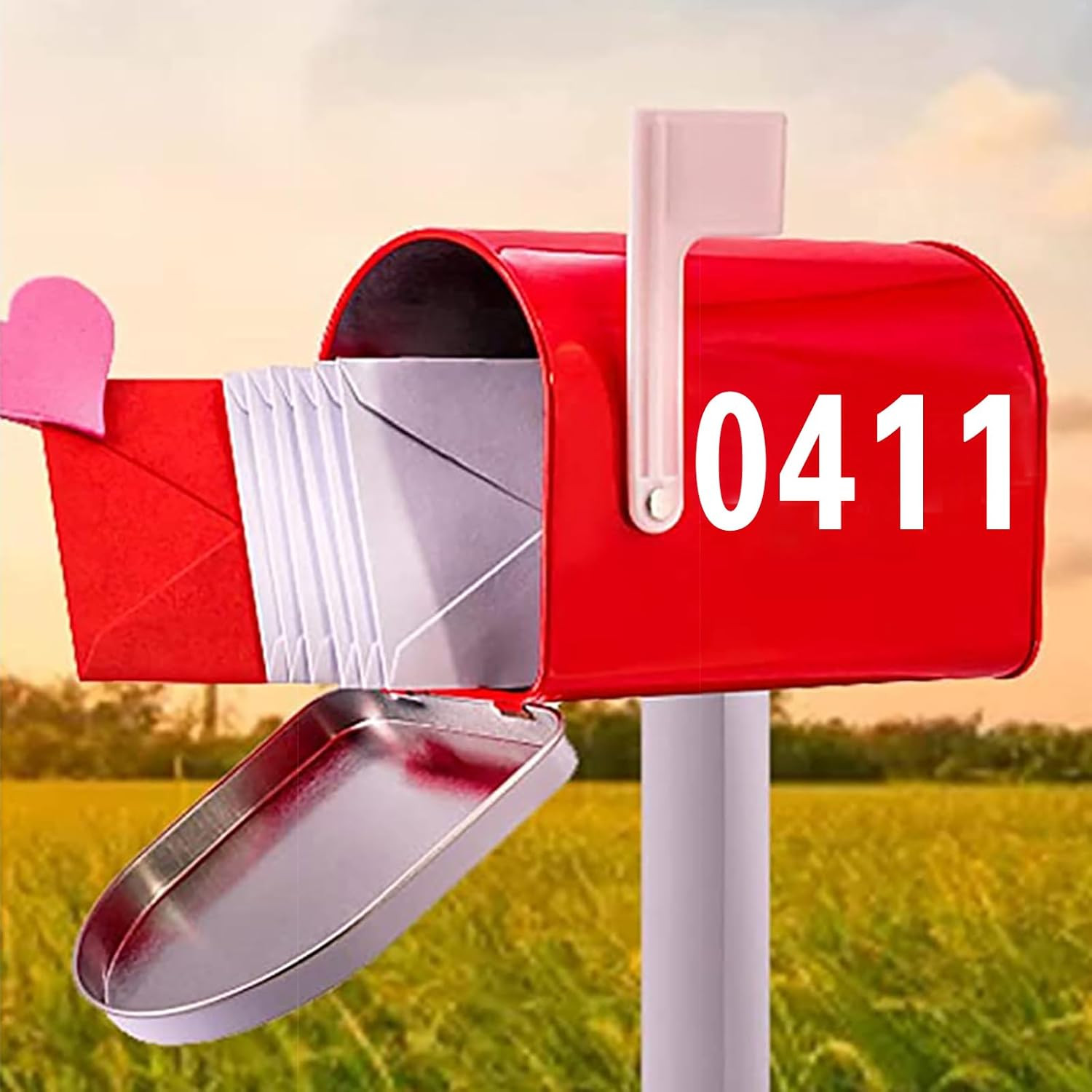 120 PCS Reflective Mailbox Number and Letters Stickers, 3 Inches Self Adhesive C