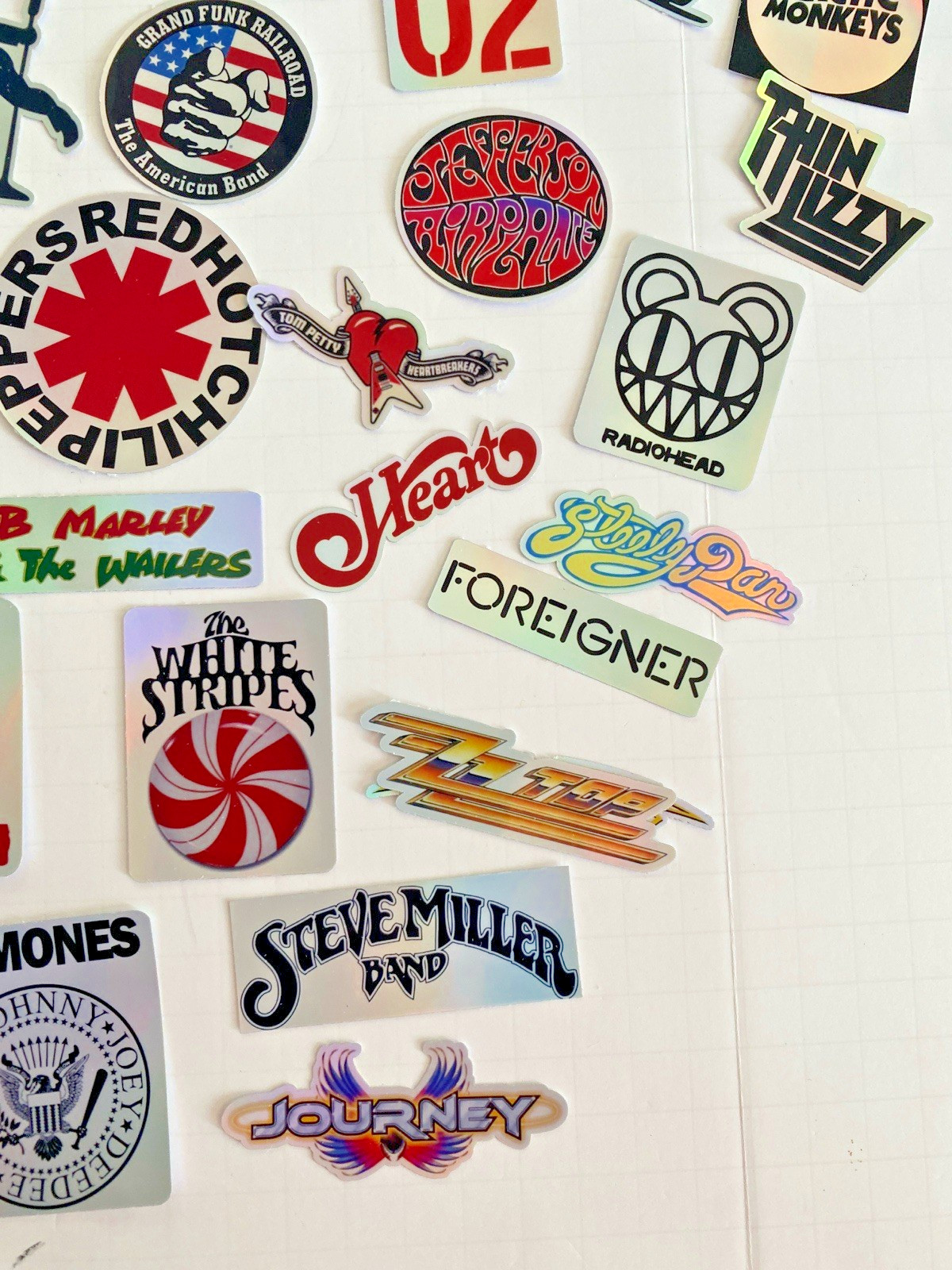 50 Classic Rock Stickers 60s 70s 80s 90s Rock & Roll Waterproof HIGH QUALITY!!!!