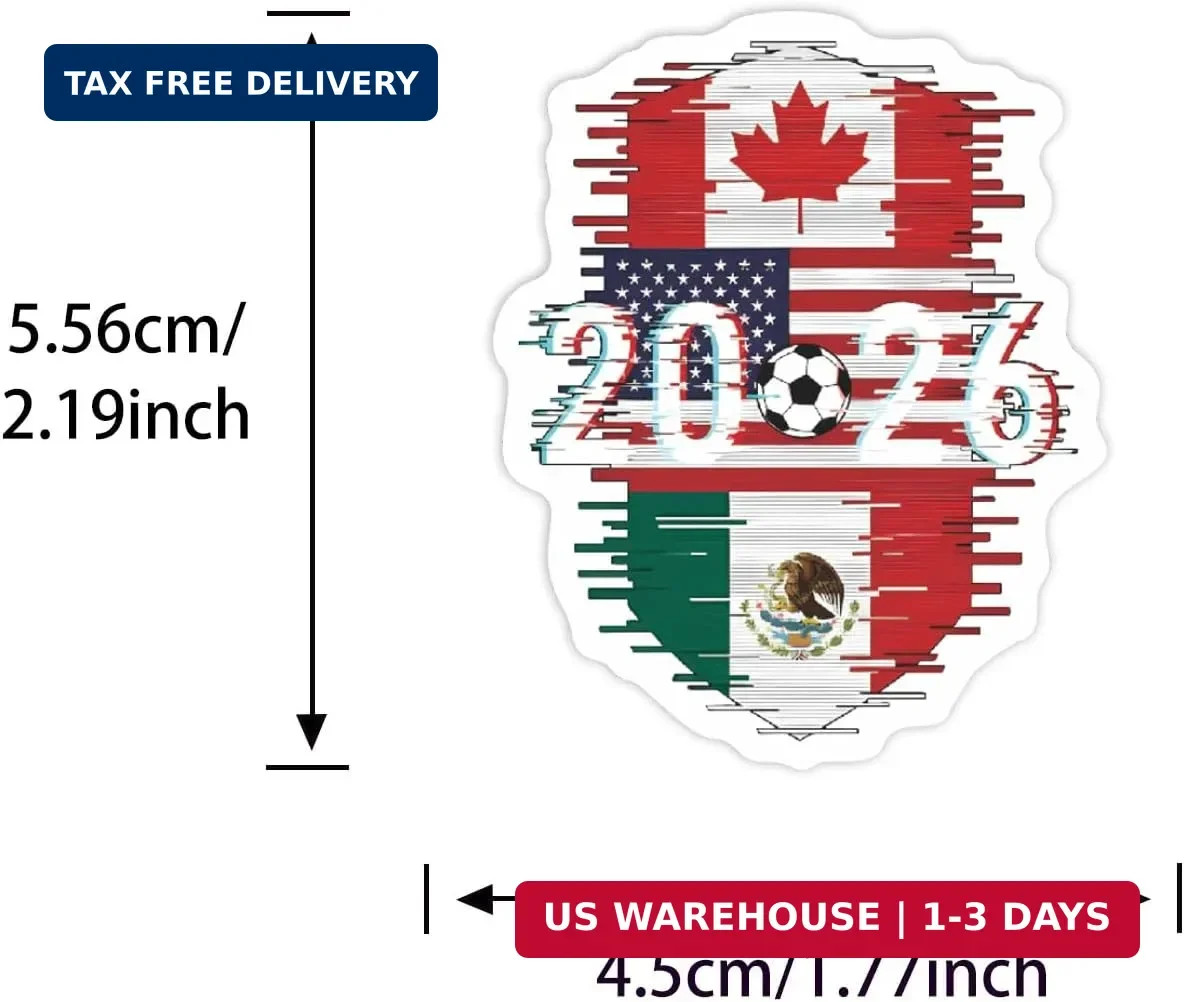 200Pcs World Cup Stickers, 2026 Sports Soccer Football Sticker Decal for Water B