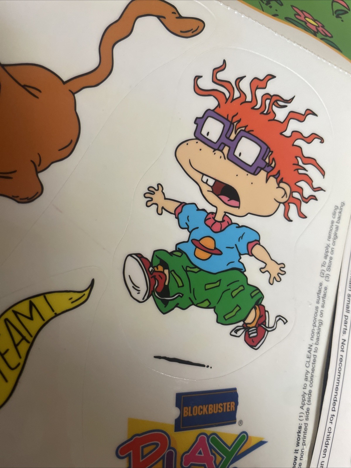 Rugrats Nickelodeon Blockbuster Cling set Or Removable Window Stick 2 Vintage