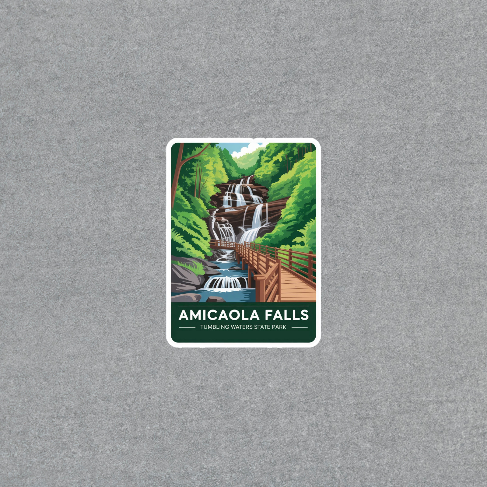 Scenic Waterfall State Park Travel Sticker Decal Laptop Nature Art #7041