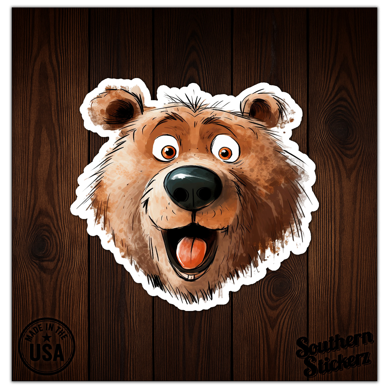Cute Brown Bear – Vinyl Decal Sticker – Car Window Laptop – ebn12388