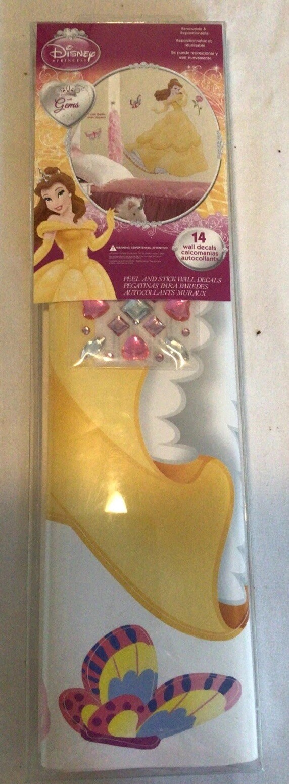 BELLE DISNEY PRINCESS Decal Removable WALL STICKER Home Decor Mural Girls Room