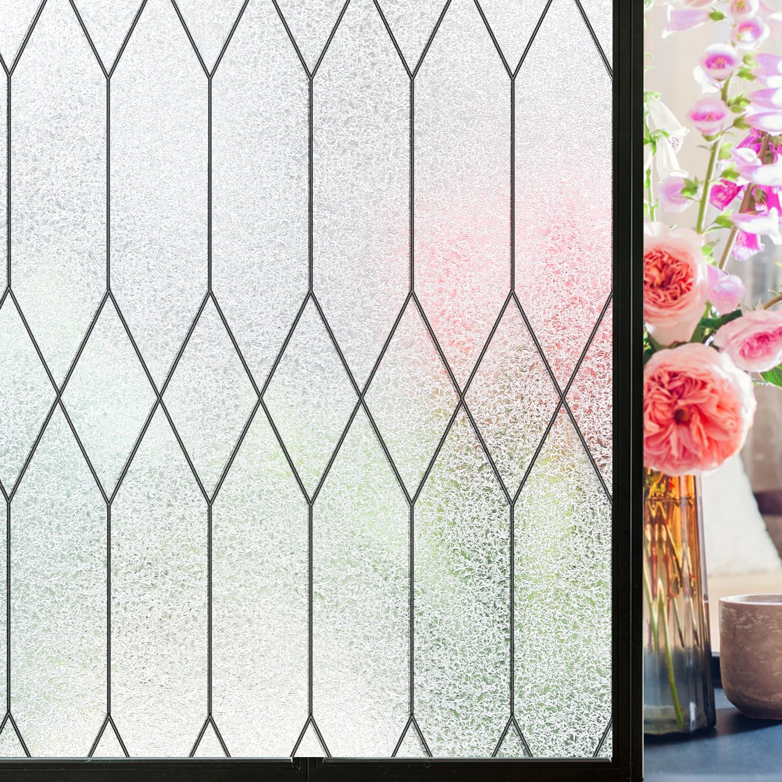 Windimiley Window Privacy Film Stained Glass Static Clings, Bathroom Frosted …