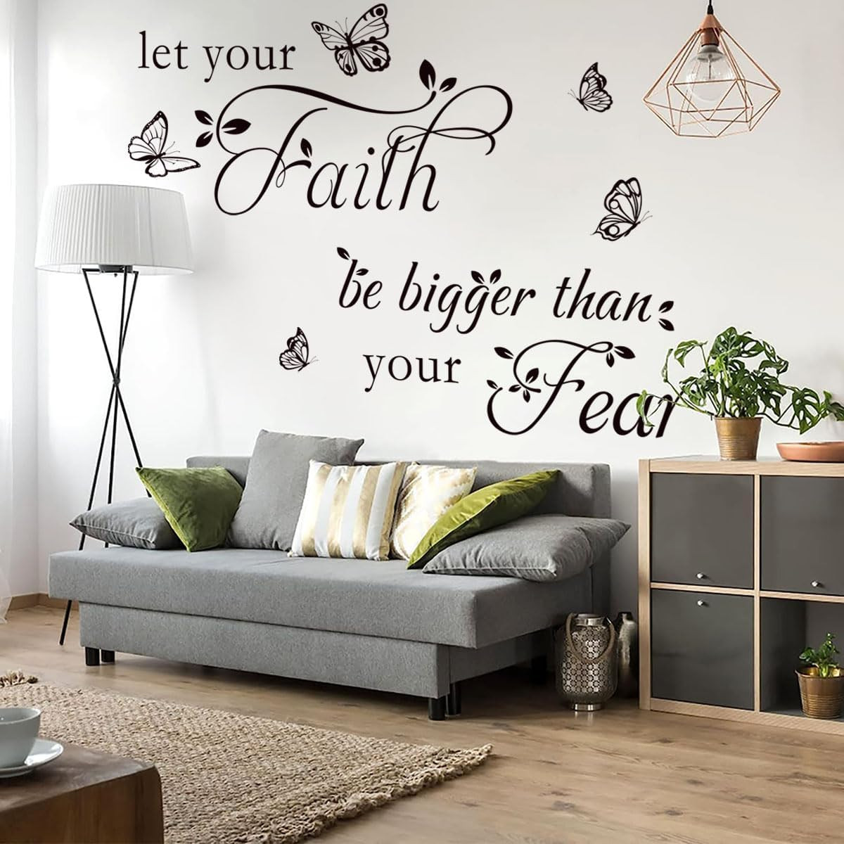 Inspirational Wall Decal Sticker Quotes Vinyl Wall Stickers Let Your Faith Be Bi