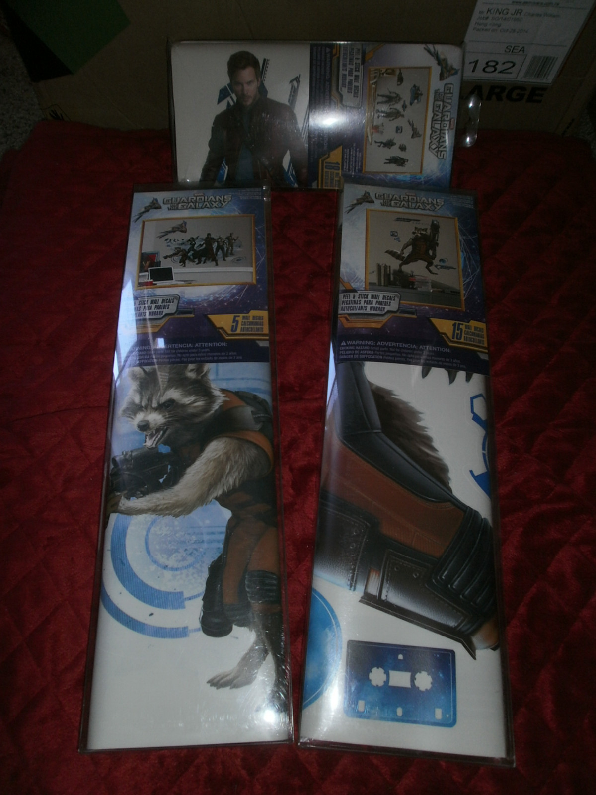 MARVEL GUARDIANS OF THE GALAXY SET OF 3 PACKAGES WALL A TOTAL OF 38 DECALS