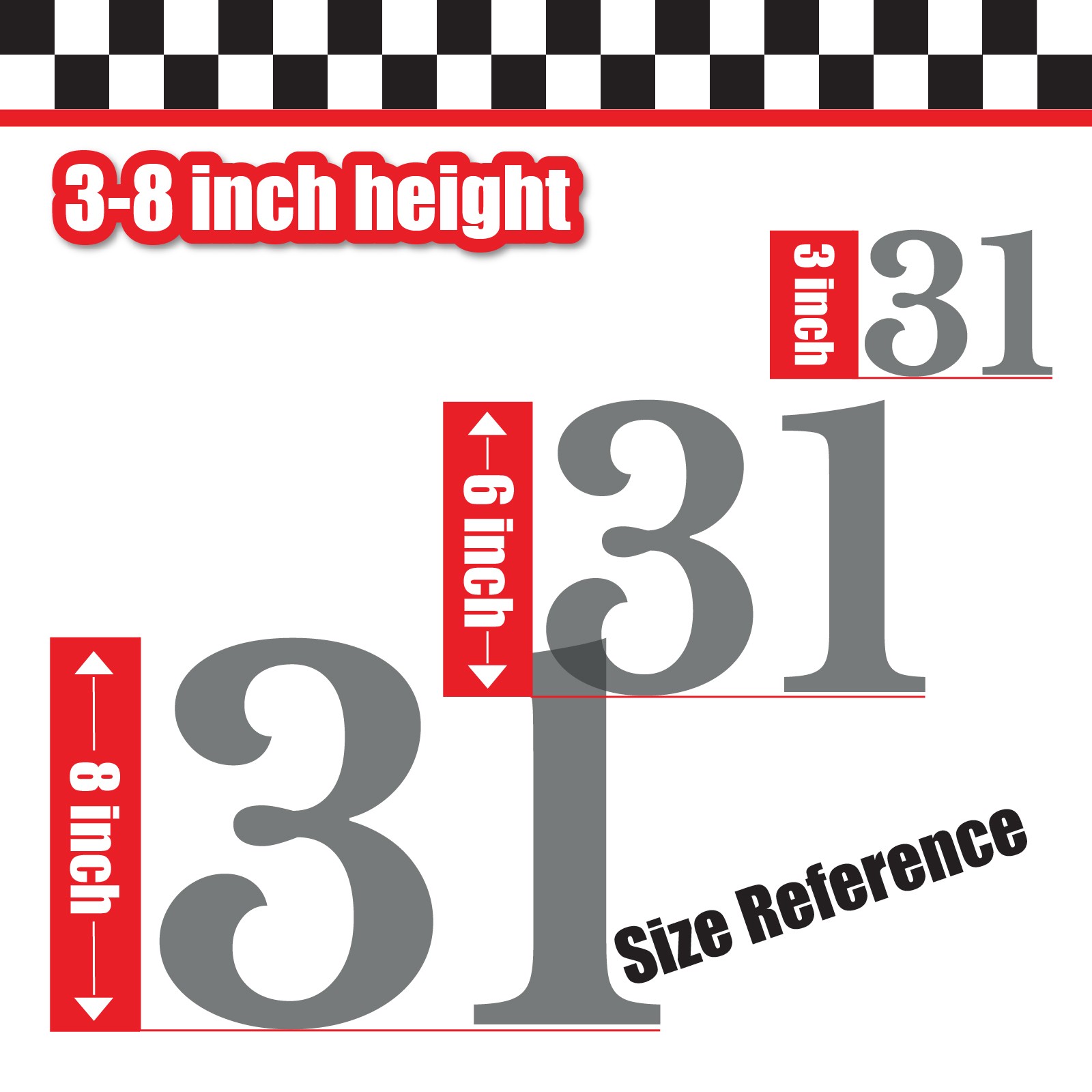3x 3 Digit Custom Single Number Stickers Decal Locker Door Mailbox Libre