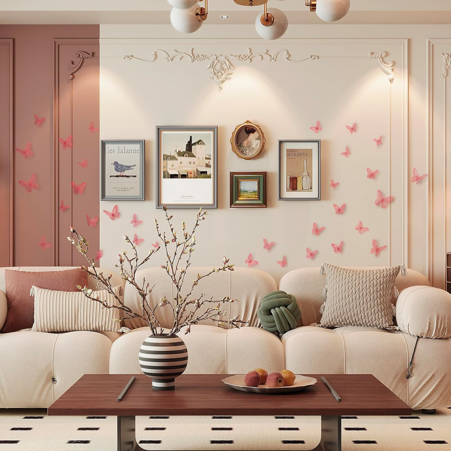 Butterfly Wall Decor, 48Pcs 3D Butterfly Stickers in 3 Sizes & 4 Styles for Ball