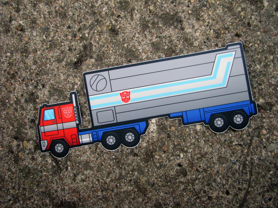 G1 OP Truck Sticker Transformers 6.5" Die Cut Decal G1 Autobot Robot