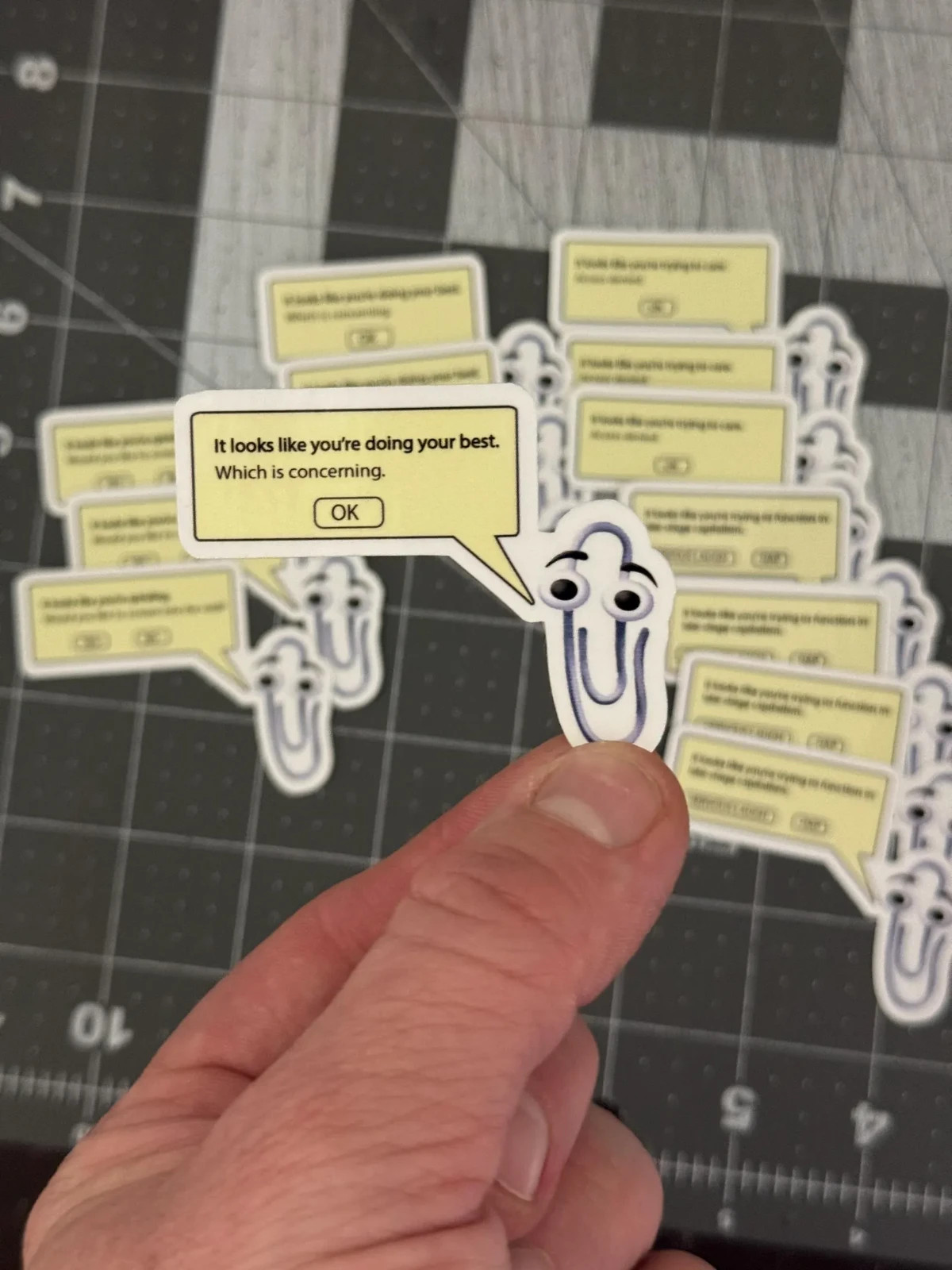Funny Clippy Meme Sticker Pack Vinyl Decal Sticker 4-Pack Sarcastic Office Humor