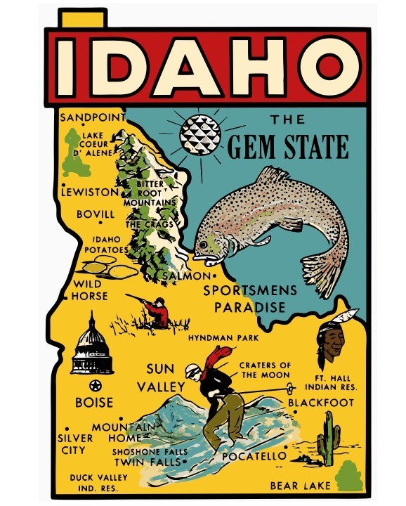 Idaho Vintage Style Sticker Decal R8543
