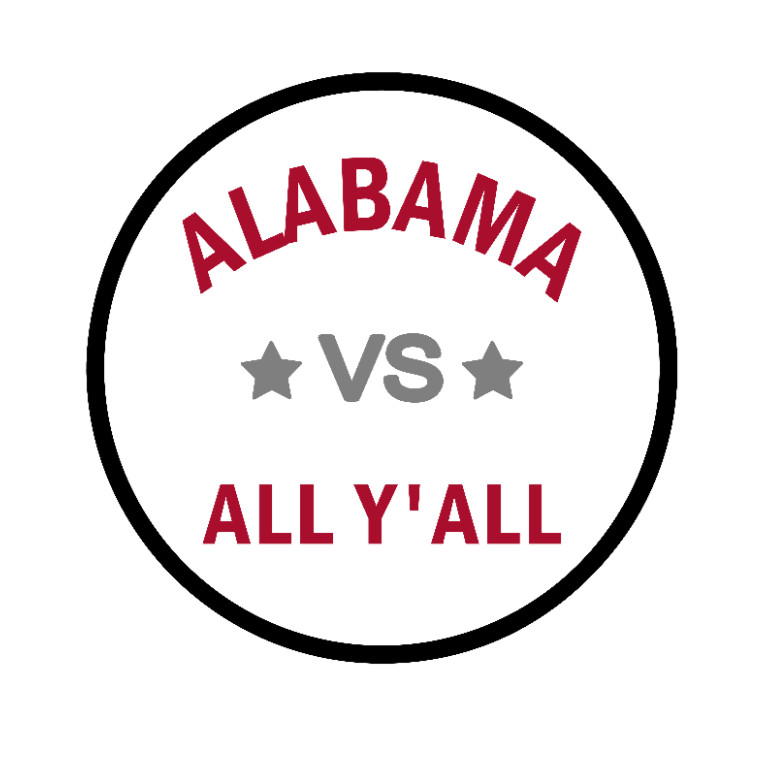 Alabama – VS All Y'all – 4" Handmade Vinyl Decal Car Truck Laptop Cooler Smoker