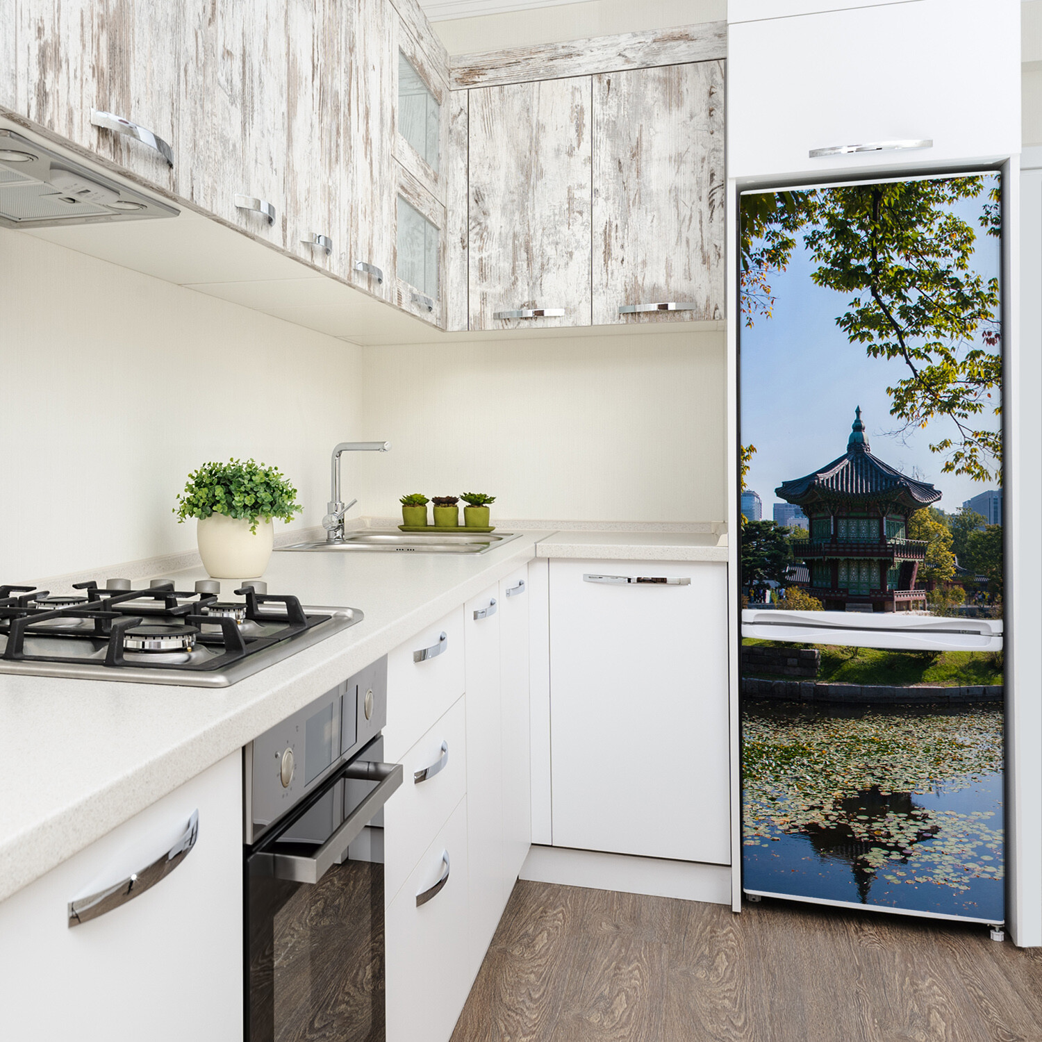 Home Refrigerator Wall Self Adhesive Removable Sticker Landscapes South Korea