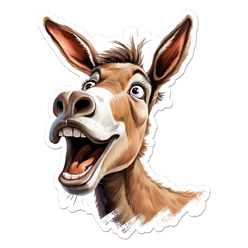 Funny Donkey Jackass, Vinyl Decal Sticker, Indoor Outdoor, 3 Sizes, #11942