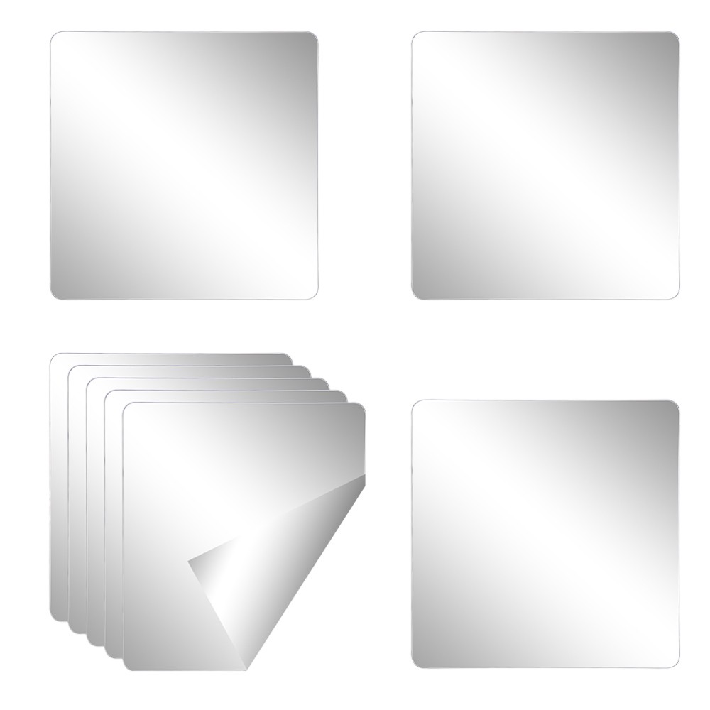 8Pcs Acrylic Mirror Sheets for Wall Self Adhesive Frameless Small Mirror Tiles