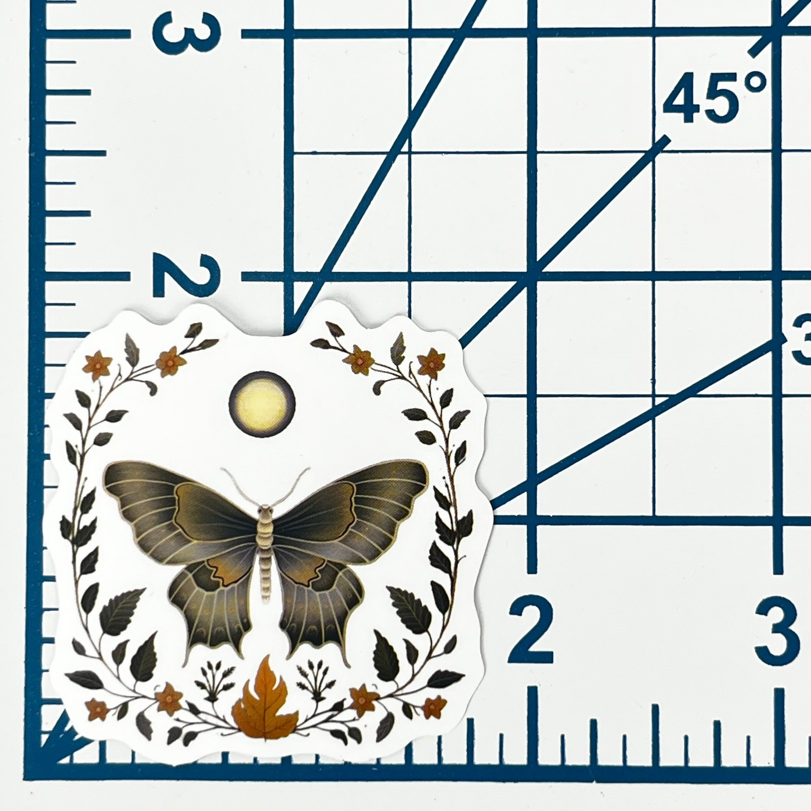 Celestial Full Moon Butterfly Vinyl Sticker Vintage Insect Journal Laptop Phone