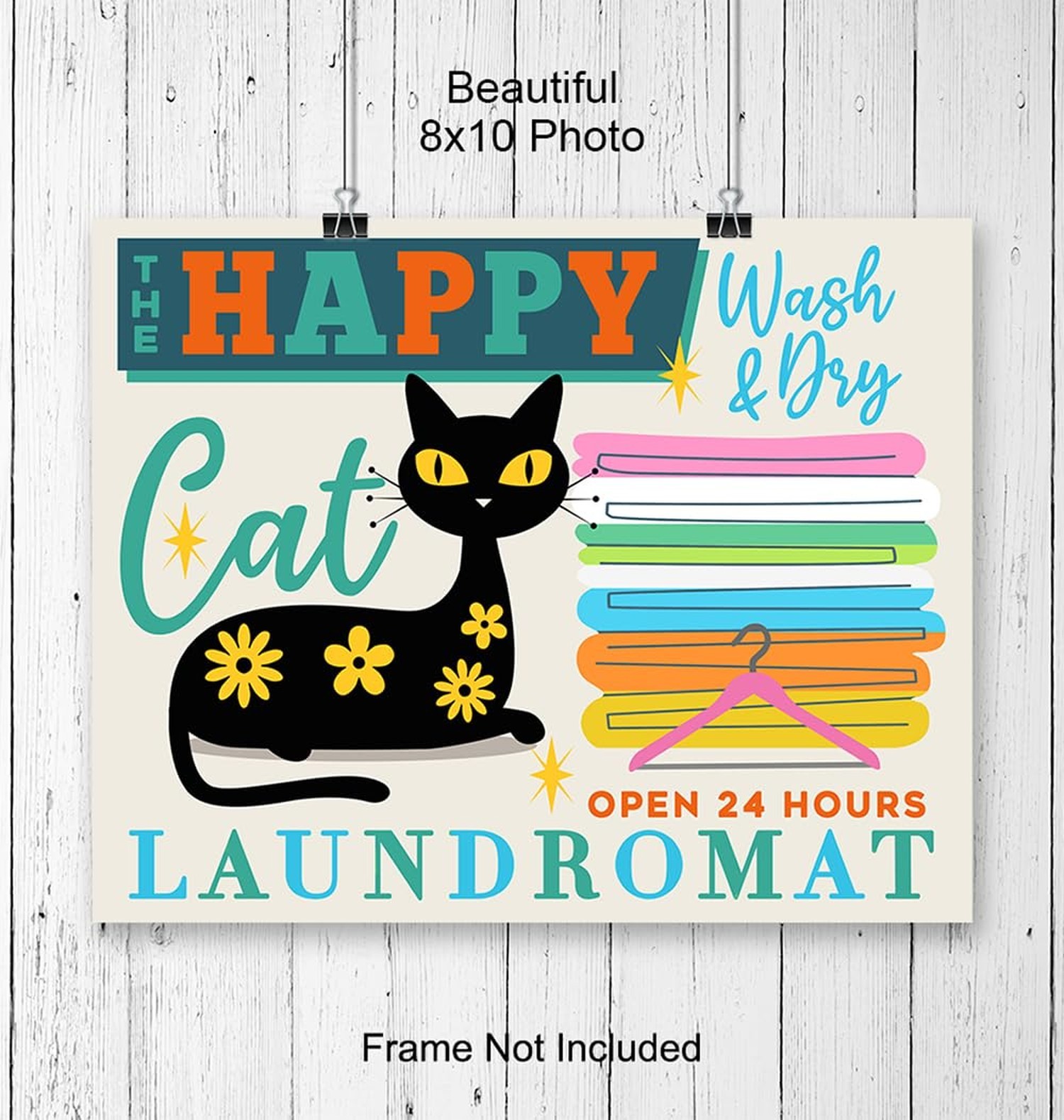 Mid Century Laundry room Decorations – Laundry room Wall Decor, Cute Cat Wall…