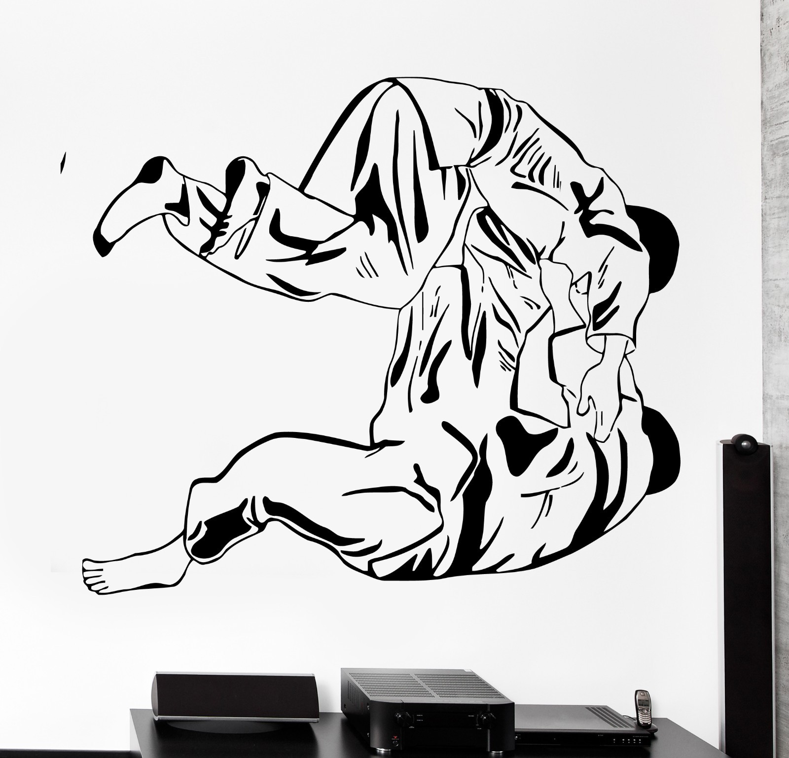 Wall Sticker Sport Judo Jiu-Jitsu Wrestlers Fighting Vinyl Decal (z3014)
