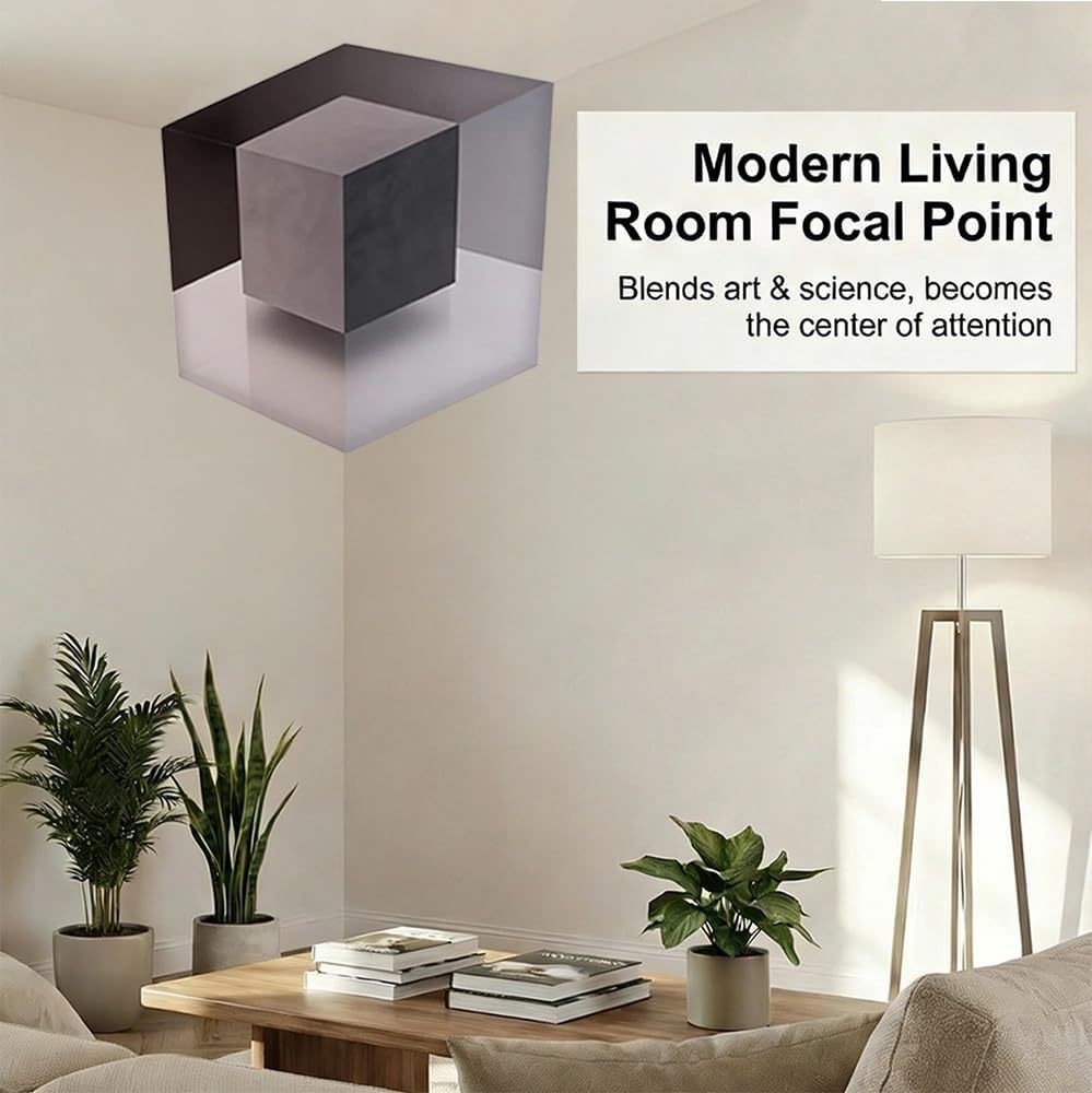 3D Wall Art Optical Illusion Corner Wall Art Gray Black Paper Wall Sticker