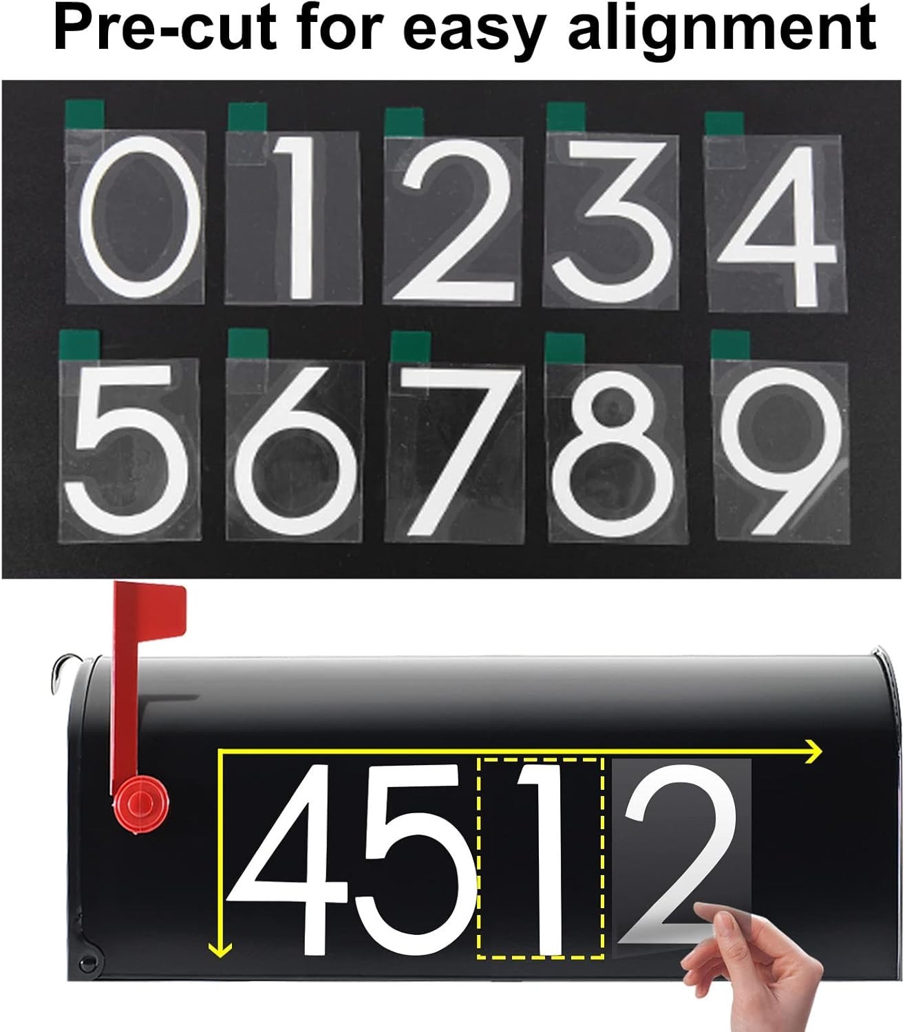 2 inch Reflective Mailbox Numbers for Outside, 5 Sets Number Stickers with St…