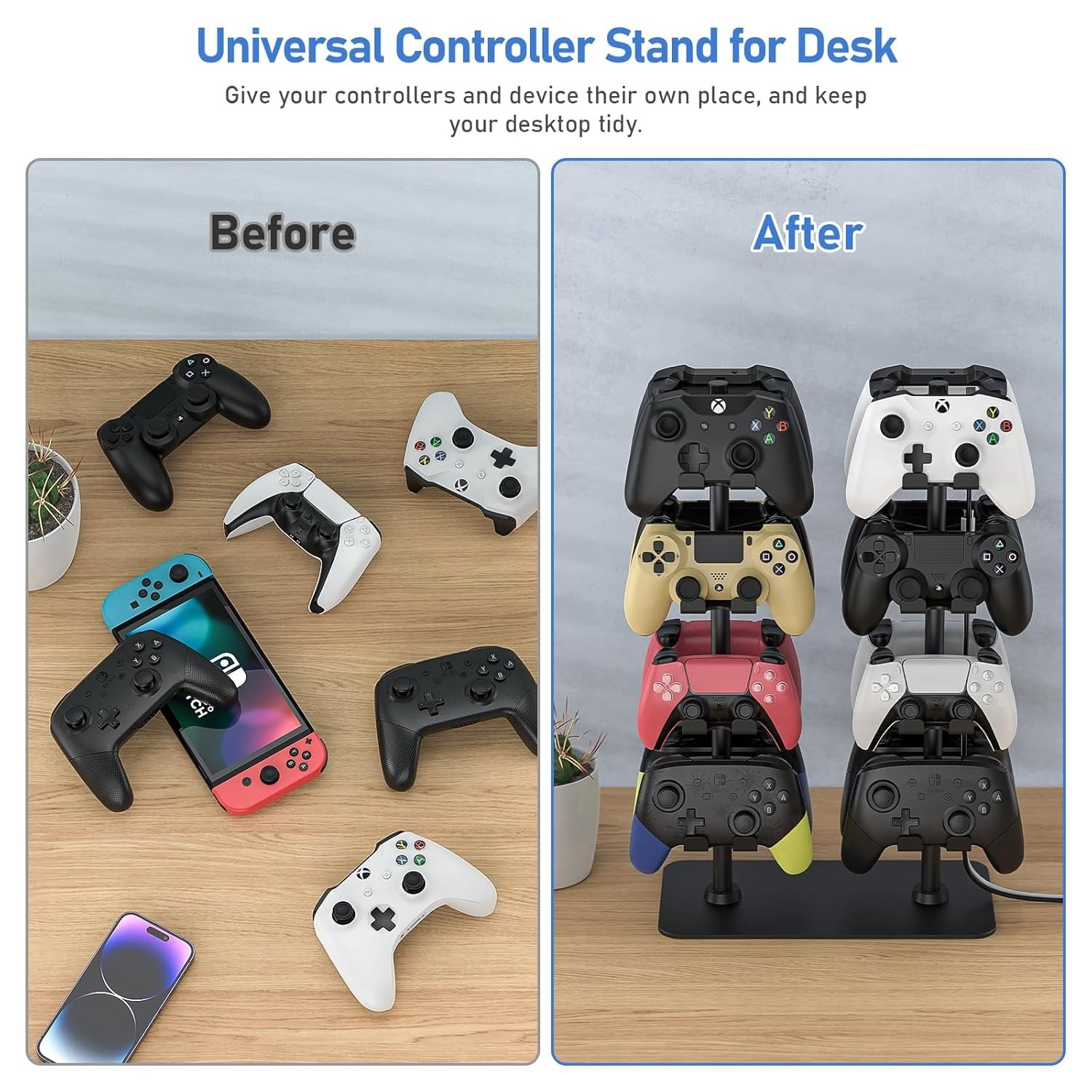 Controller Holder for 16 Xbox PS5 PS4 Gaming Controller, Video Game Controlle…