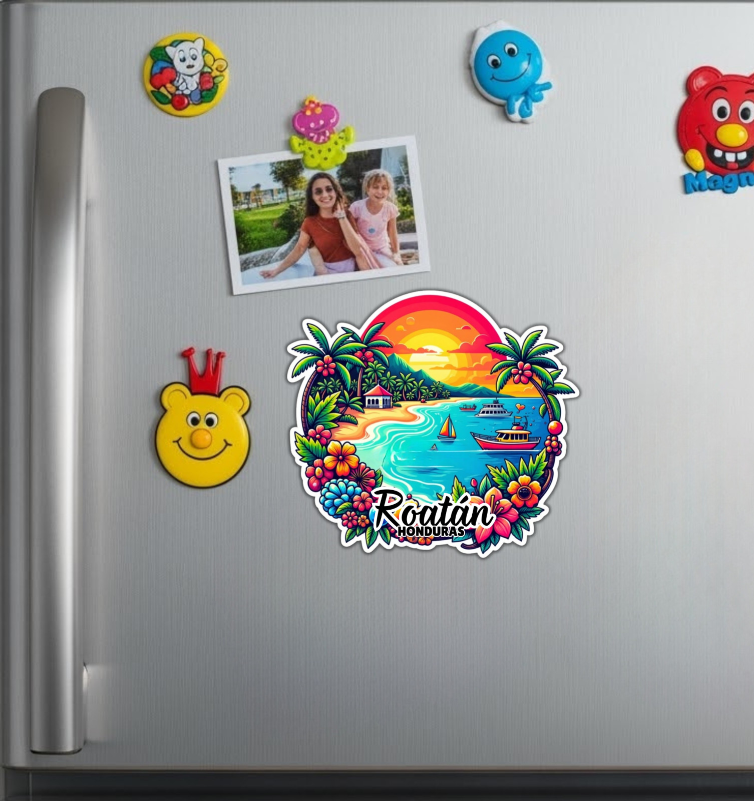 Roatan Honduras Fridge Magnet or Laptop Sticker