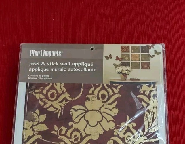 3 Pier 1 Imports Butterfly/Floral Peel & Stick Wall Applique (15) Each Brand New