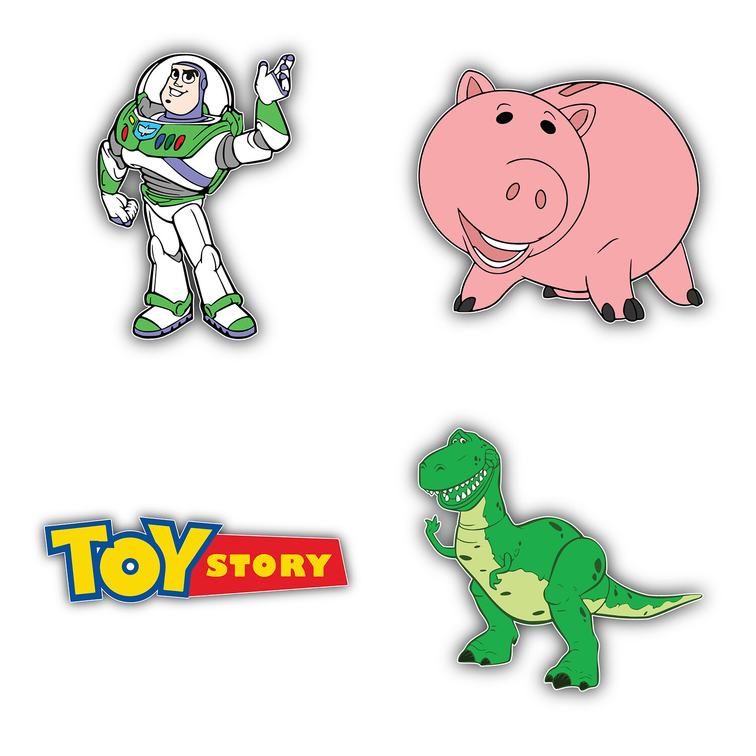 Toy Story Cartoon Set Of 4 Vinyl Sticker Decal – 5" longer side ID:2