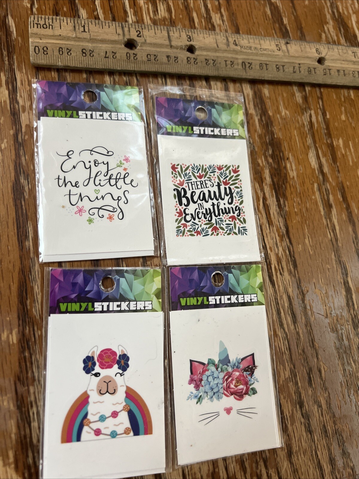 Vinyl Sticker Decal 2 Inch Lot Of 4 Brand New Enjoy The Little Things-Beauty In