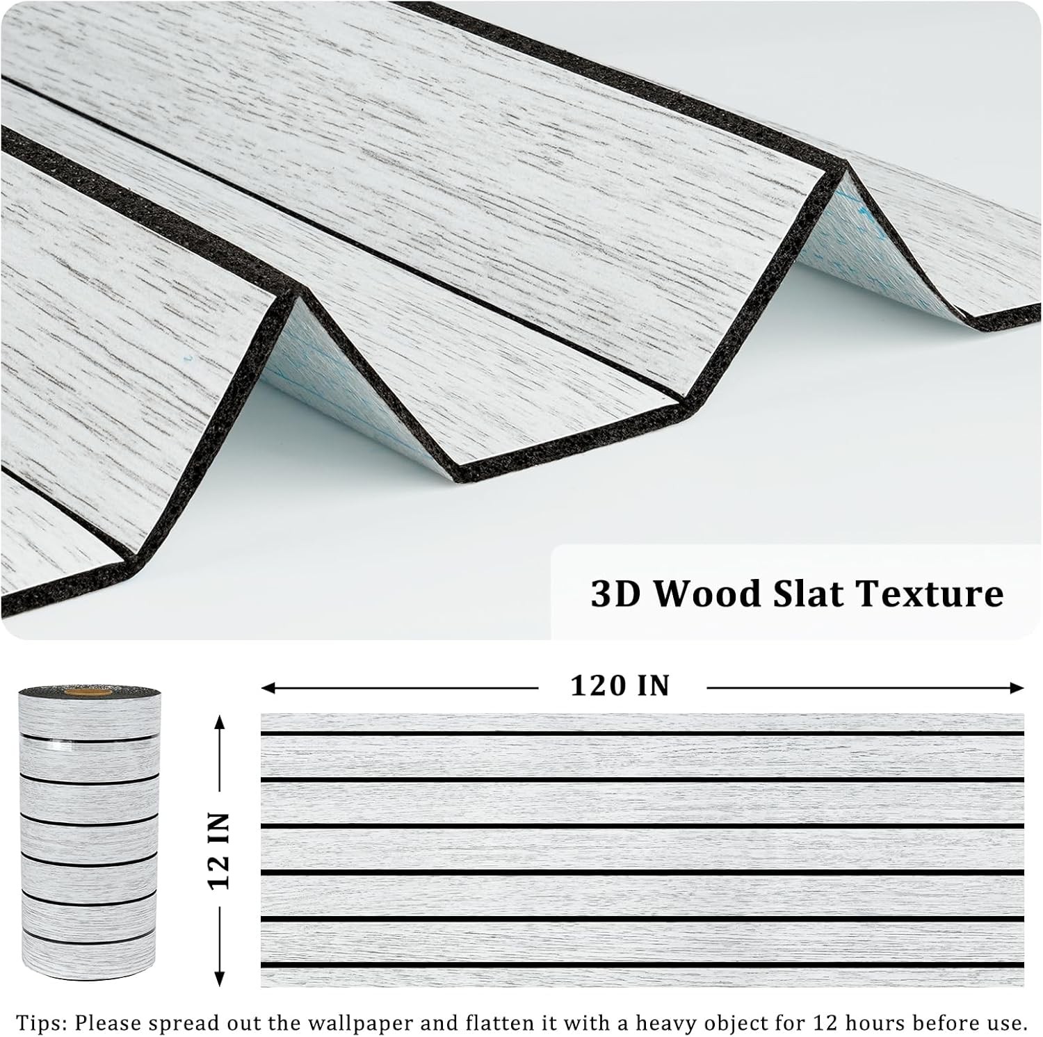 White/Grey 3D Wood Slat Panels for Walls Peel and Stick PVC Slat Wall Paneling S