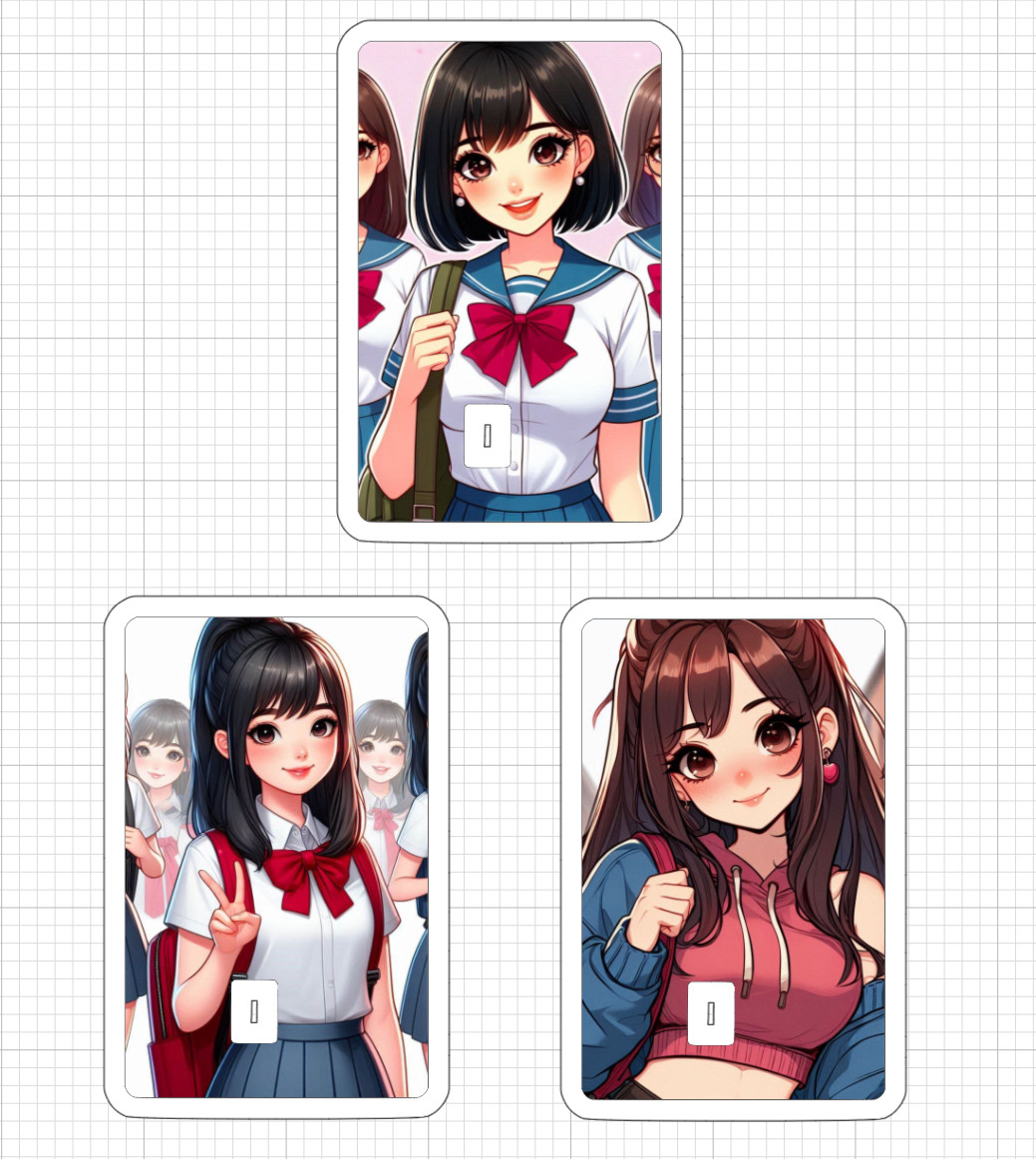 Anime School Girl Credit Debit ATM Card Skin Stickers Love Japanese Cartoon USA