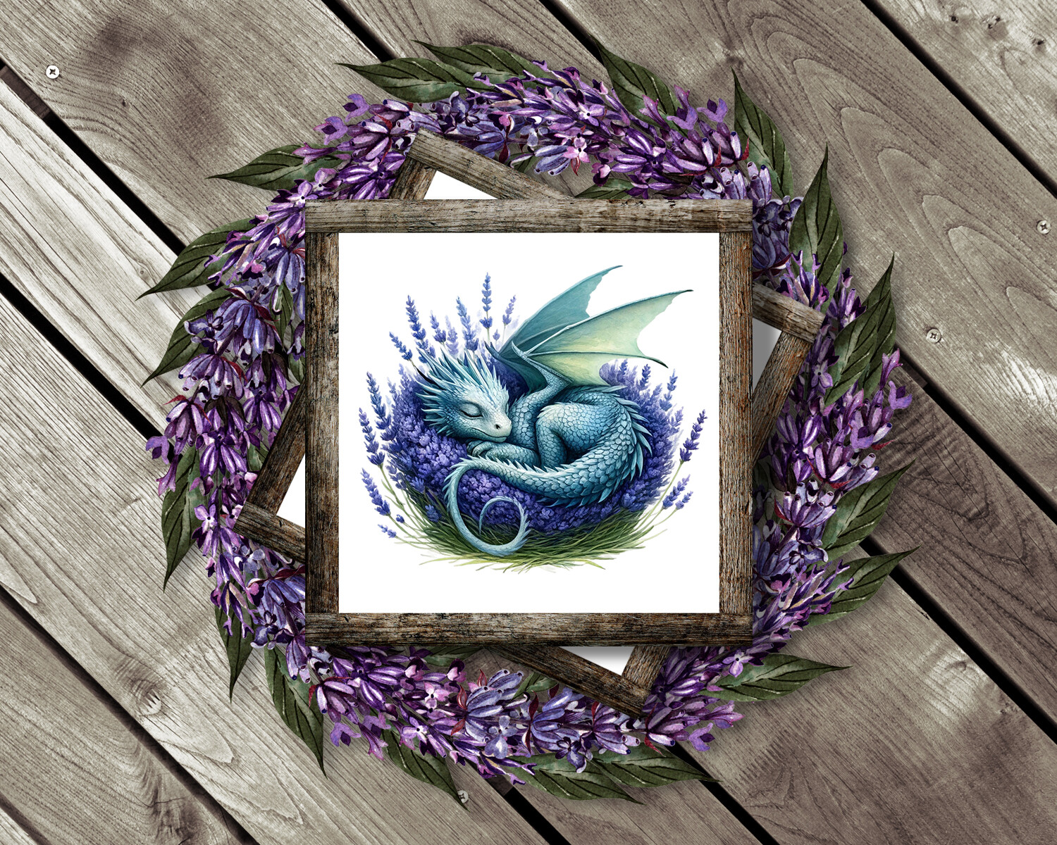 Dragon Sleeping in Lavender UV DTF Transparent Sticker / Decal